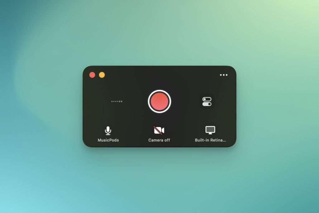 Screenshot of small recording window that pops up when you Open Tella to record on your Mac
